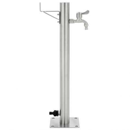 vidaXL Garden Water Column Stainless Steel Round 65 cm