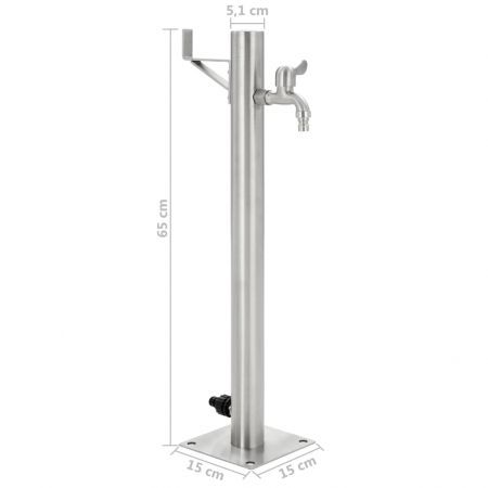 vidaXL Garden Water Column Stainless Steel Round 65 cm