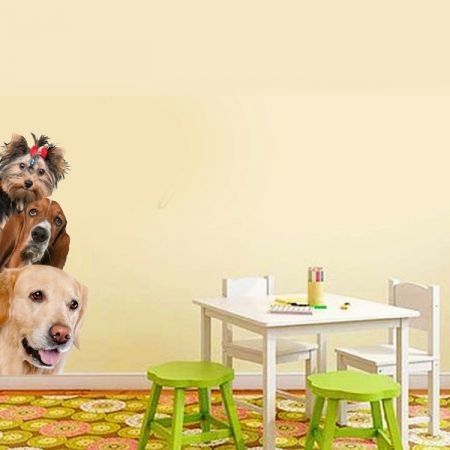 3D Wall Stickers  Dogs PVC Self Adhesive Removable DIY Decoration