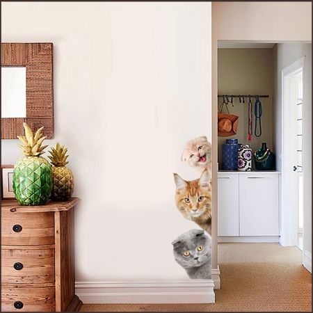 3D Wall Stickers Cats PVC Self Adhesive Removable DIY Decoration