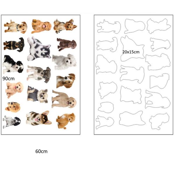 3D Wall Stickers Dogs PVC Self Adhesive Removable DIY Decoration mixed collections