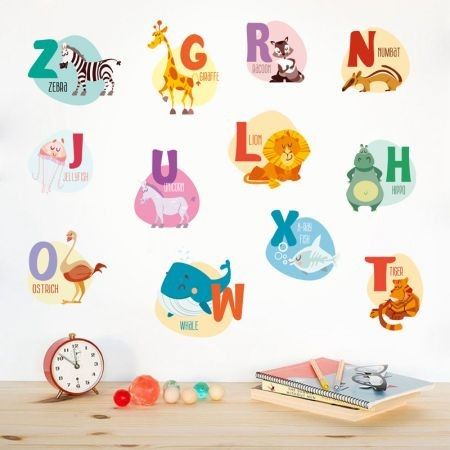 Boys Clothing Label and Alphabet Wall Sticker  Wardrobe Classification Tips Storage Organizing Nursery Room Decor