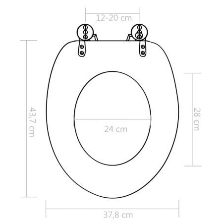 WC Toilet Seat with Soft Close Lid MDF Old Wood Design