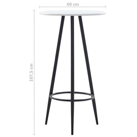 Bar Table White 60x107.5 cm MDF