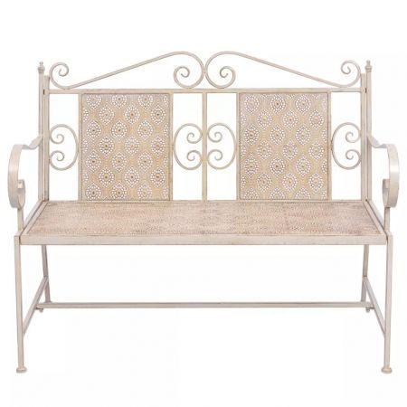 Garden Bench 115 cm Steel White