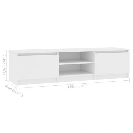 TV Cabinet White 140x40x35.5 cm Chipboard