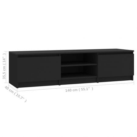 TV Cabinet Black 140x40x35.5 cm Chipboard