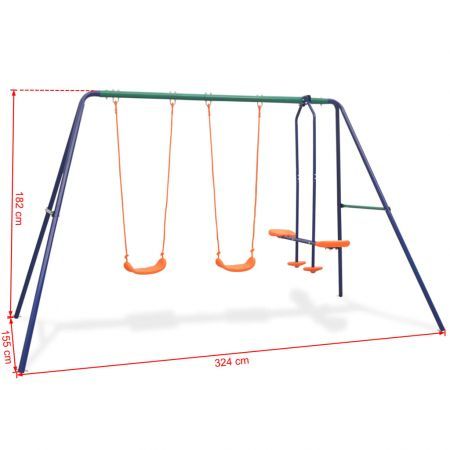 Swing Set with 4 Seats Orange