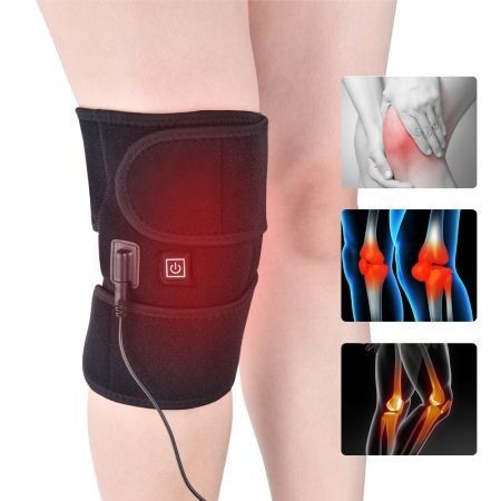 Heating Knee Pads Knee Brace Support Pads Thermal Heat Therapy Wrap Hot Compress Knee Massager for Cramps Arthritis Pain Relief(Black)