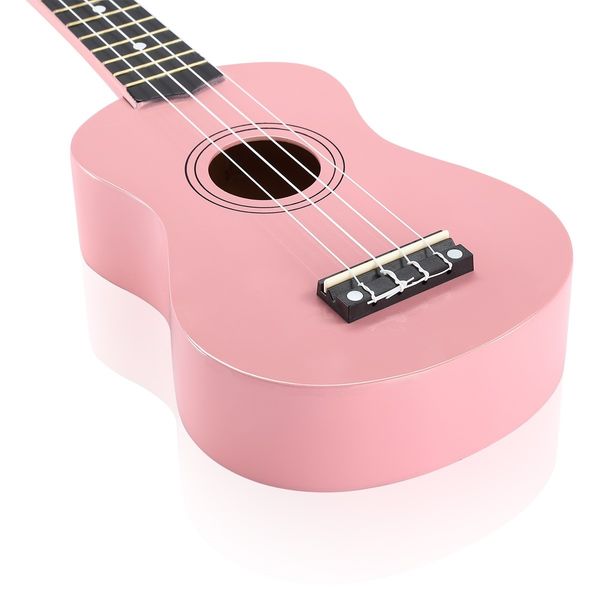 Soprano Ukulele 21 Inch Bundle 4 Strings Musical Instrument w/ Gig Bag Pink Melodic