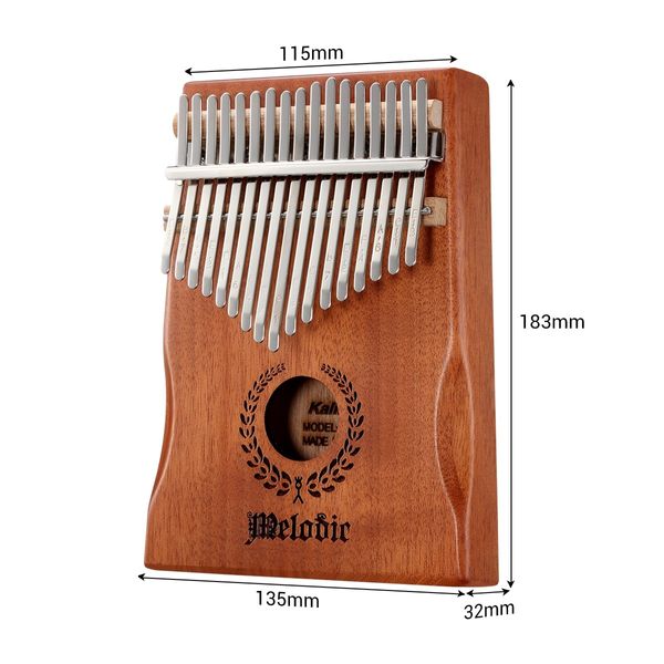 17 Keys Kalimba Mahogany Wood Thumb Piano Finger Percussion w/ Tuning Hammer Melodic