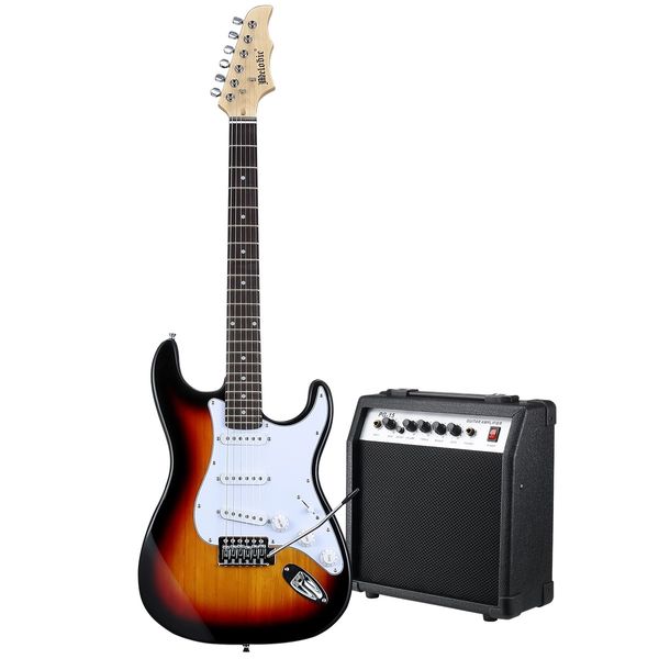 39 Inch Full Size Electric Guitar w/ 25W Rock Amplifier Guitar Stand Beginner Accessory Kit Melodic