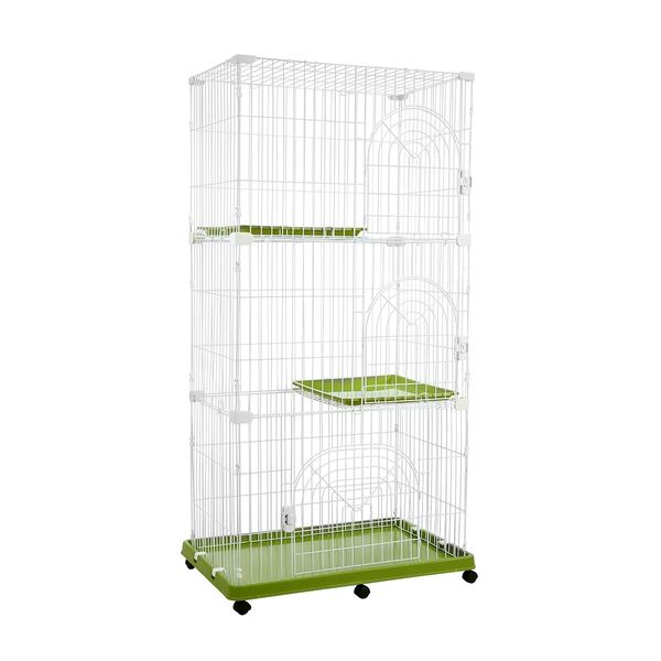 Cat Cage Rabbit Bunny Hutch Pet Enclosure House Ferret Crate Animal Home Wire Portable 6 Wheels Multi Tiers