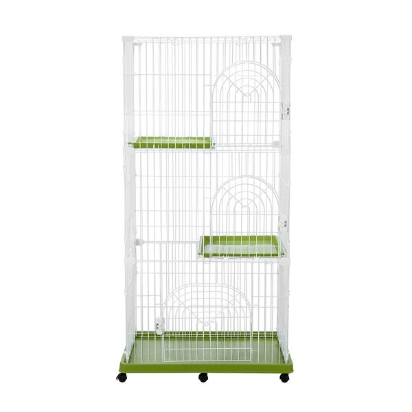 Cat Cage Rabbit Bunny Hutch Pet Enclosure House Ferret Crate Animal Home Wire Portable 6 Wheels Multi Tiers