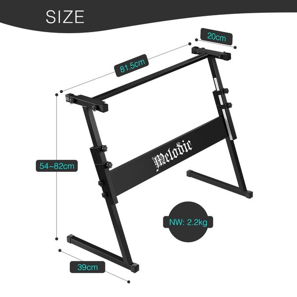 Z Style Keyboard Stand for 54/61 Keys Keyboard Piano Height Adjustable Holder Melodic