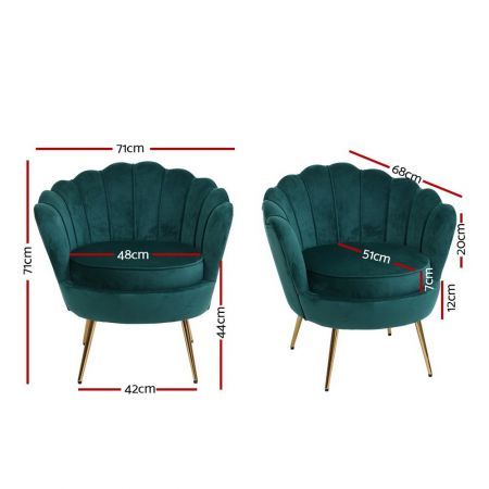 Artiss Armchair Velvet Green Callista