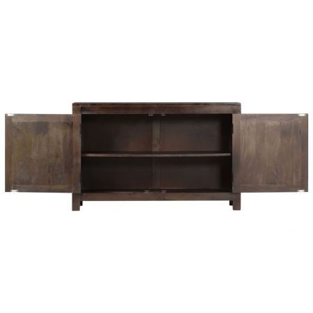 Sideboard with Carved Design 110x35x70 cm Solid Mango Wood