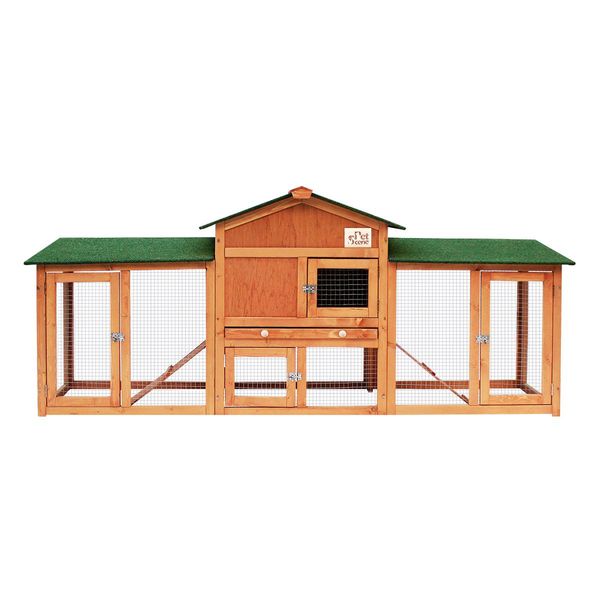 Chicken Run Coop Chook Cage Wood House Rabbit Hutch Bunny Duck Enclosure Outdoor Two Ramps Extra Large