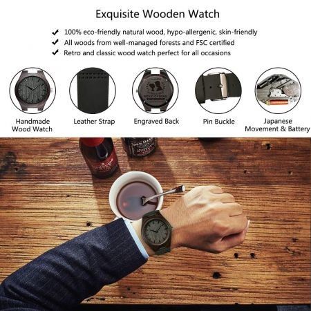 Striegel Design Your Own   Engraved Wooden Watch