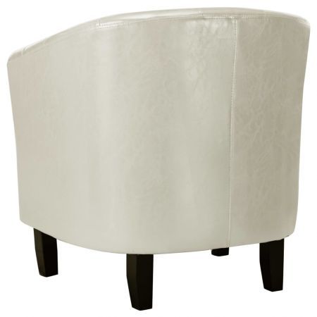 Tub Chair White Faux Leather