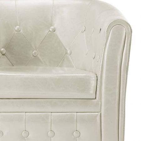 Tub Chair White Faux Leather