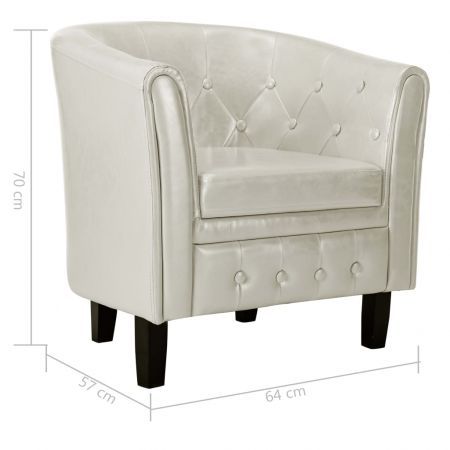 Tub Chair White Faux Leather