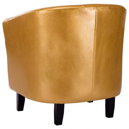 Tub Chair Gold Faux Leather