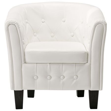 Tub Chair White Faux Leather