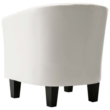 Tub Chair White Faux Leather