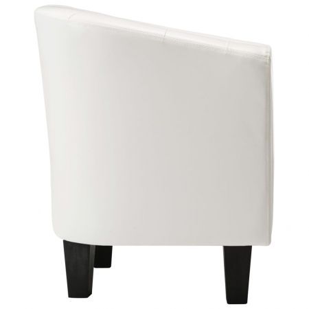 Tub Chair White Faux Leather