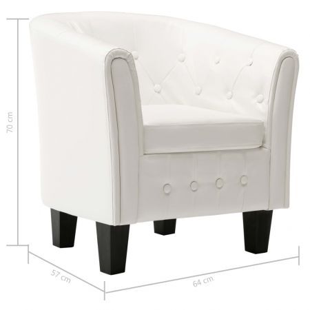 Tub Chair White Faux Leather