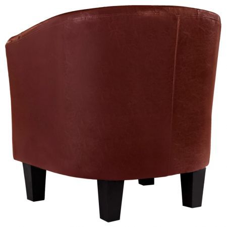 Tub Chair Wine Red Faux Leather