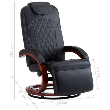 TV Recliner Black Faux Leather