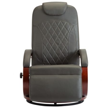 TV Recliner Grey Faux Leather