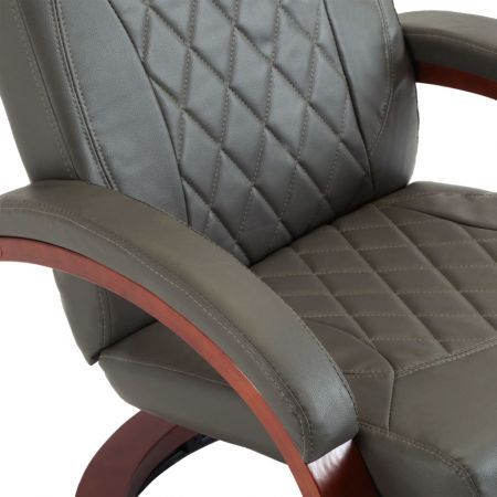 TV Recliner Grey Faux Leather