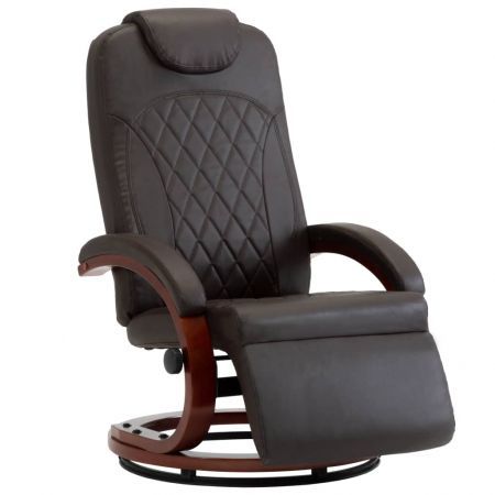 TV Recliner Brown Faux Leather