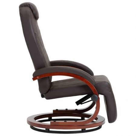 TV Recliner Brown Faux Leather