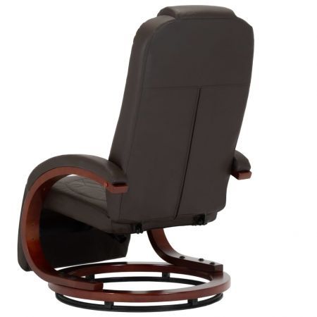 TV Recliner Brown Faux Leather