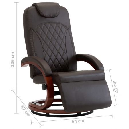 TV Recliner Brown Faux Leather