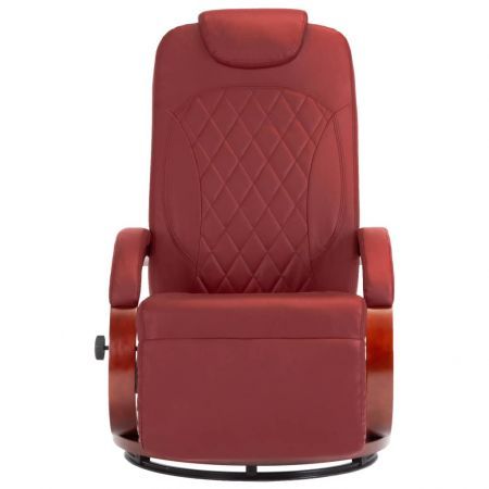 TV Recliner Wine Red Faux Leather