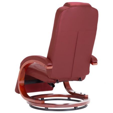 TV Recliner Wine Red Faux Leather