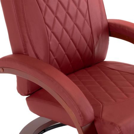 TV Recliner Wine Red Faux Leather