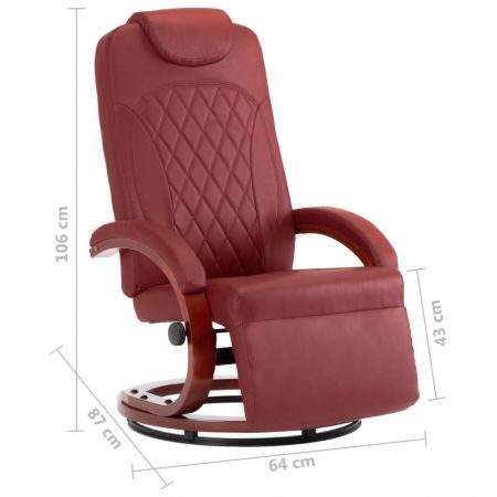 TV Recliner Wine Red Faux Leather