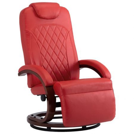 TV Recliner Red Faux Leather