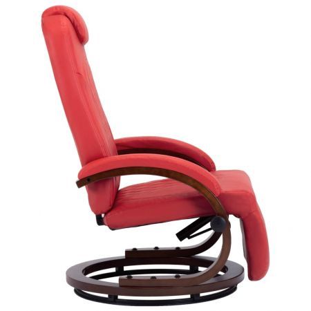 TV Recliner Red Faux Leather