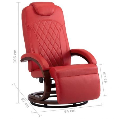 TV Recliner Red Faux Leather