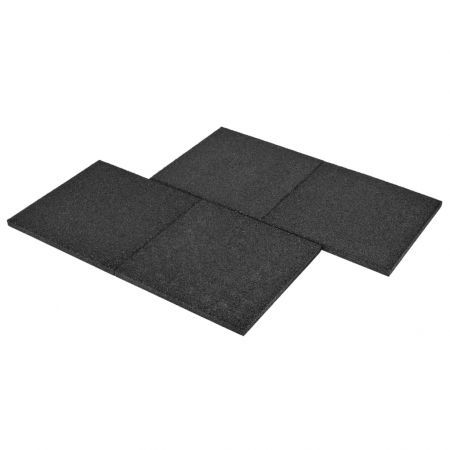 Fall Protection Tiles 18 pcs Rubber 50x50x3 cm Black