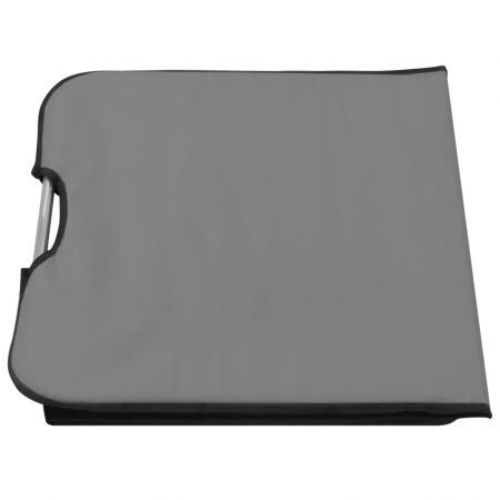 Folding Beach Mats 2 pcs Steel and Fabric Grey