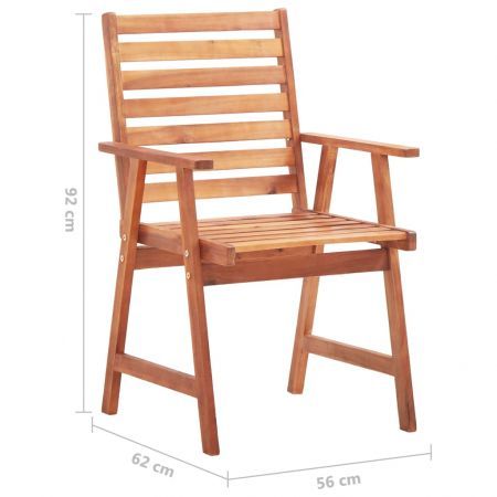 Outdoor Dining Chairs 3 pcs Solid Acacia Wood