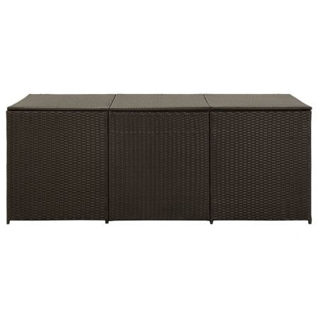 Garden Storage Box Poly Rattan 180x90x75 cm Brown